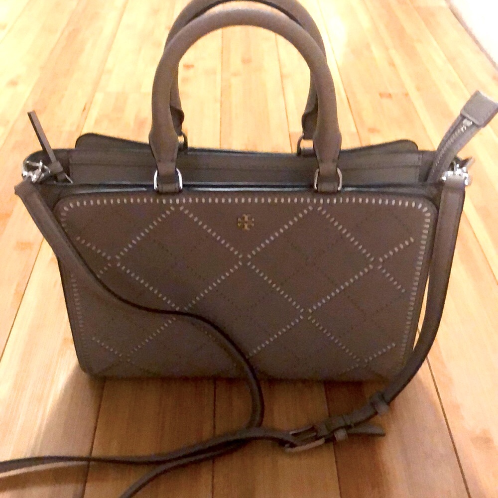 Tory Burch Robinson crosshatch leather